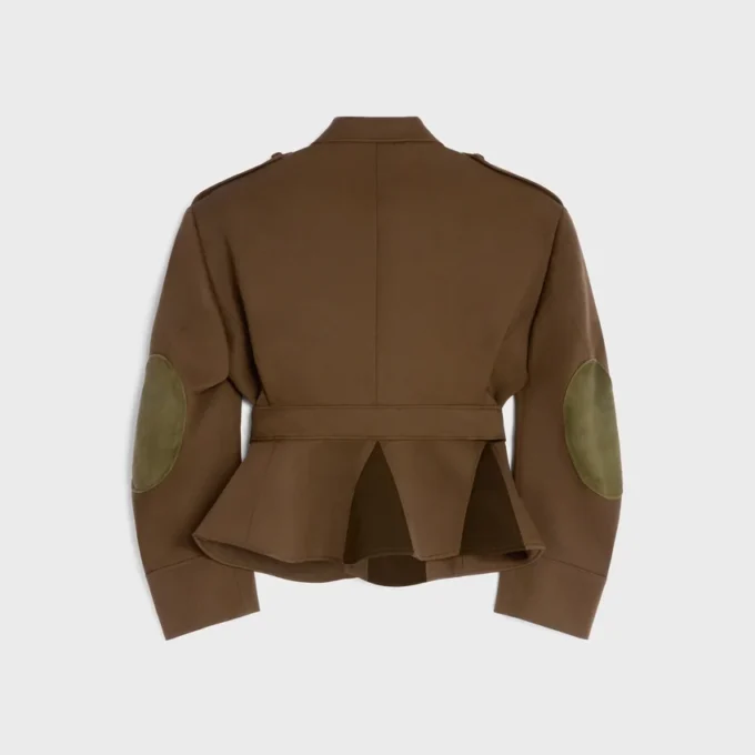 Peplum-Jacke aus diagonal gewebter Wolle