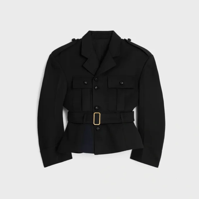Peplum-Jacke aus Wollgabardine