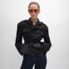 Peplum-Jacke aus Wollgabardine