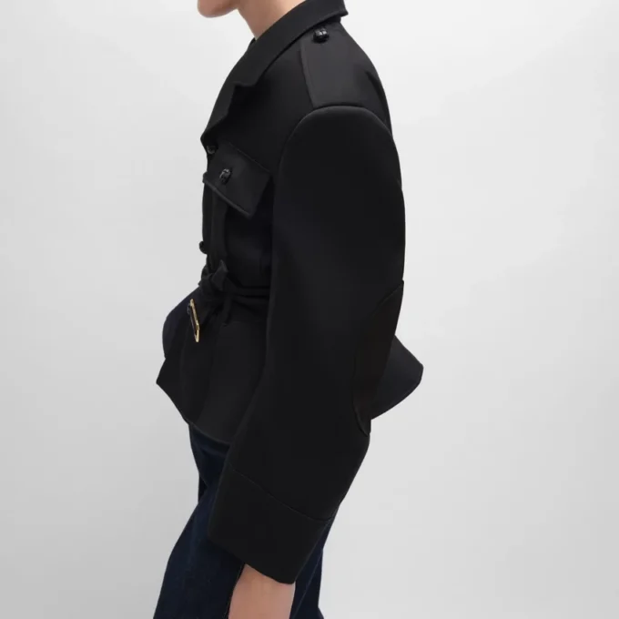 Peplum-Jacke aus Wollgabardine