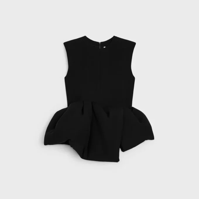 Peplum-Oberteil aus Wollseide Peplum-Oberteil aus Wollseide