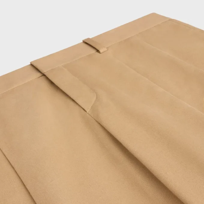Plisseehose aus Baumwoll-Canvas