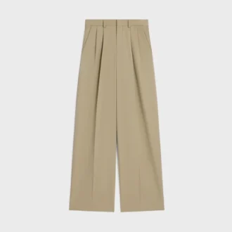 Plisseehose aus Baumwoll- und Wollgabardine Plisseehose aus Baumwoll- und Wollgabardine