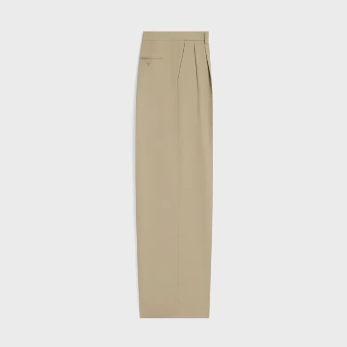 Plisseehose aus Baumwoll- und Wollgabardine