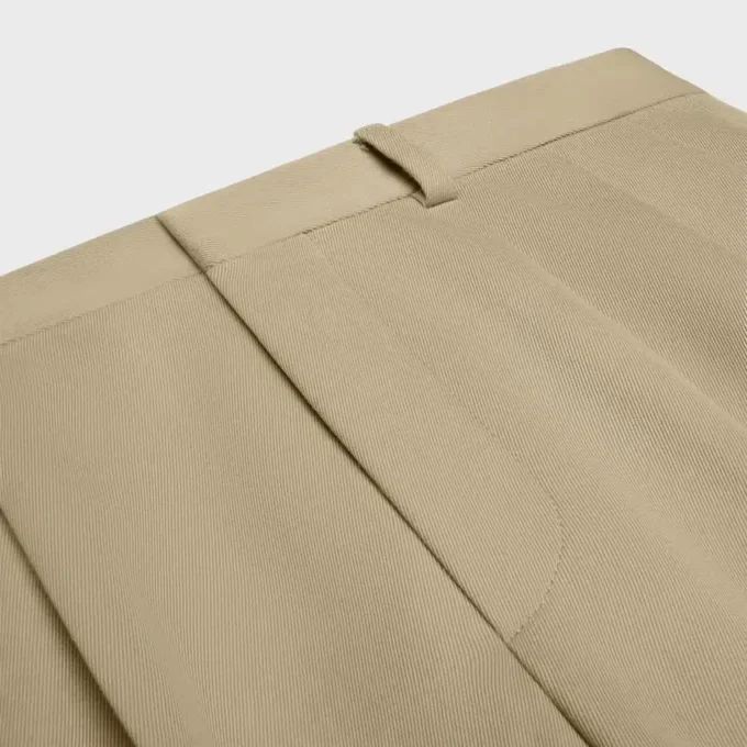 Plisseehose aus Baumwoll- und Wollgabardine