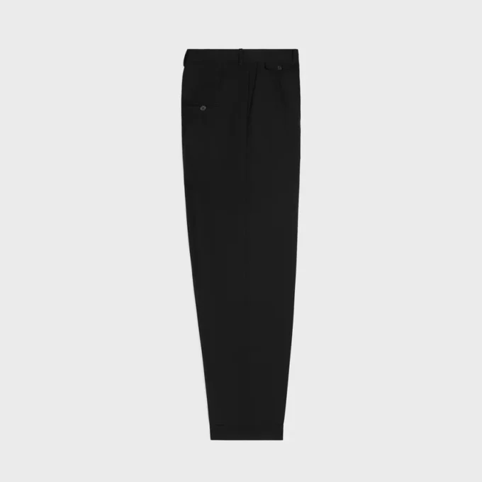 Plisseehose aus Wollgabardine