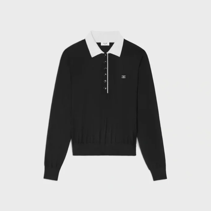 Polo-Pullover aus feiner Kaschmir-Seide Polo-Pullover aus feiner Kaschmir-Seide