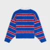 Polo-Pullover aus gebürsteter, gestreifter Baumwolle Polo-Pullover aus gebürsteter, gestreifter Baumwolle