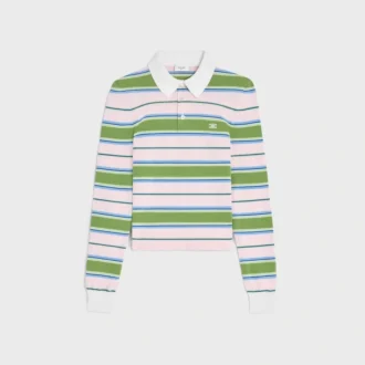 Polo-Pullover aus gestreifter Baumwolle