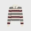 Polo-Pullover aus gestreifter Baumwolle Polo-Pullover aus gestreifter Baumwolle