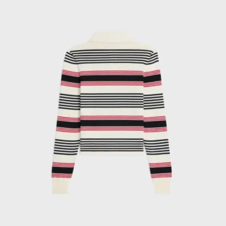 Polo-Pullover aus gestreifter Baumwolle
