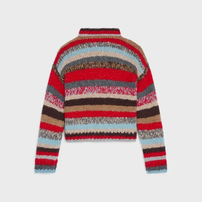 Polopullover aus Mouline-Alpaka und Wolle Polopullover aus Mouline-Alpaka und Wolle