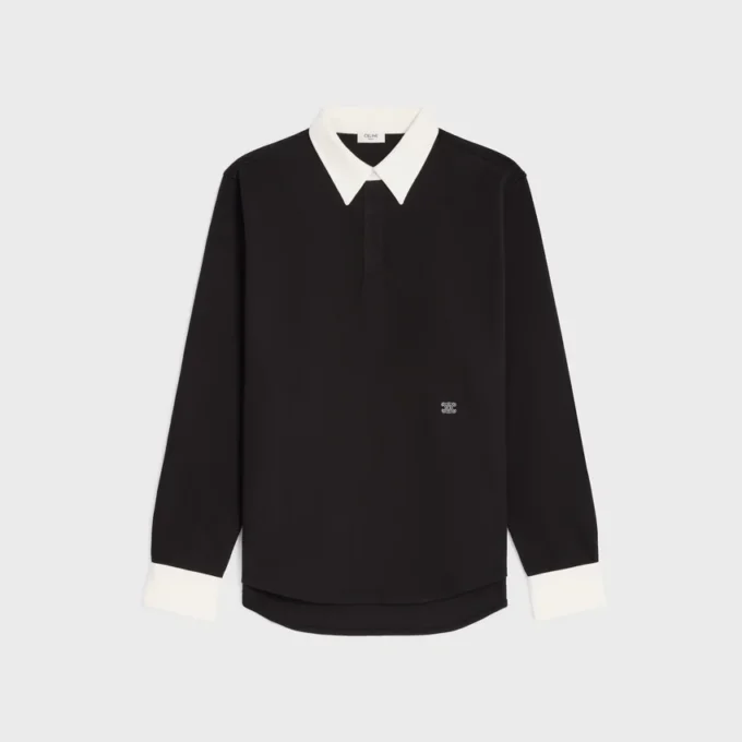 Poloshirt aus geripptem Baumwolljersey Poloshirt aus geripptem Baumwolljersey