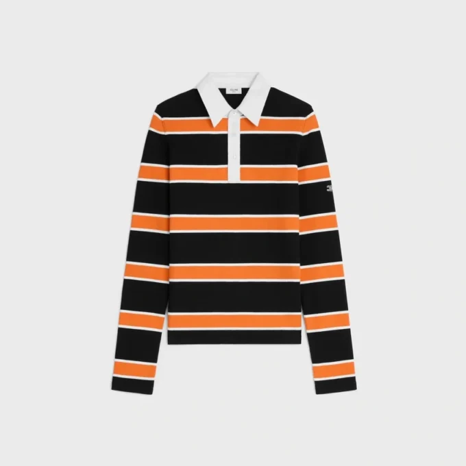 Poloshirt aus gestreiftem Baumwolljersey