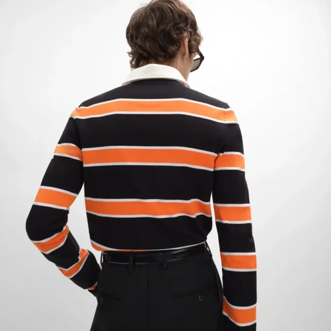 Poloshirt aus gestreiftem Baumwolljersey