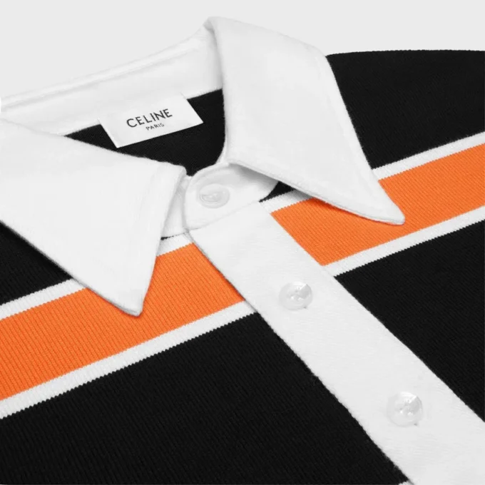 Poloshirt aus gestreiftem Baumwolljersey