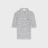 Poloshirt aus gestreiftem Seidenjersey Poloshirt aus gestreiftem Seidenjersey