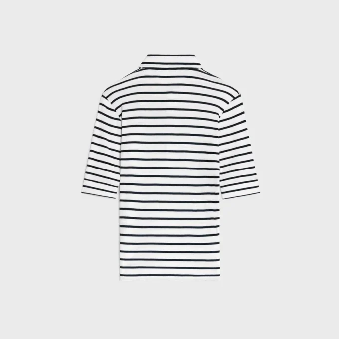 Poloshirt aus gestreiftem Seidenjersey Poloshirt aus gestreiftem Seidenjersey