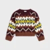 Pullover mit Rundhalsausschnitt aus Fair-Isle-Wolle Pullover mit Rundhalsausschnitt aus Fair-Isle-Wolle