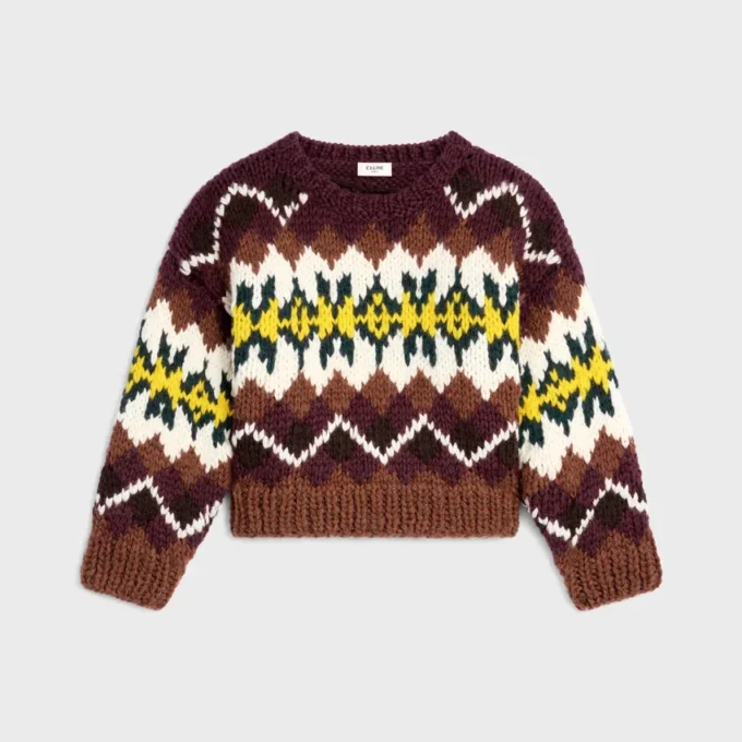 Pullover mit Rundhalsausschnitt aus Fair-Isle-Wolle Pullover mit Rundhalsausschnitt aus Fair-Isle-Wolle