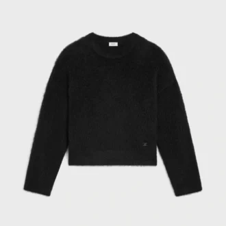 Pullover mit Rundhalsausschnitt aus gebürstetem Mohair