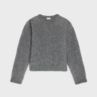 Pullover mit Rundhalsausschnitt aus gebürstetem Mohair