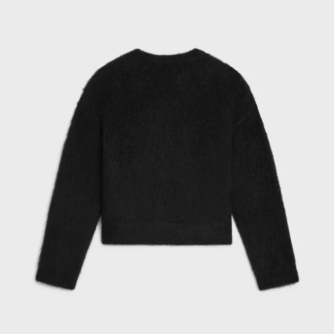 Pullover mit Rundhalsausschnitt aus gebürstetem Mohair Pullover mit Rundhalsausschnitt aus gebürstetem Mohair