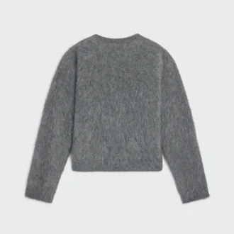 Pullover mit Rundhalsausschnitt aus gebürstetem Mohair