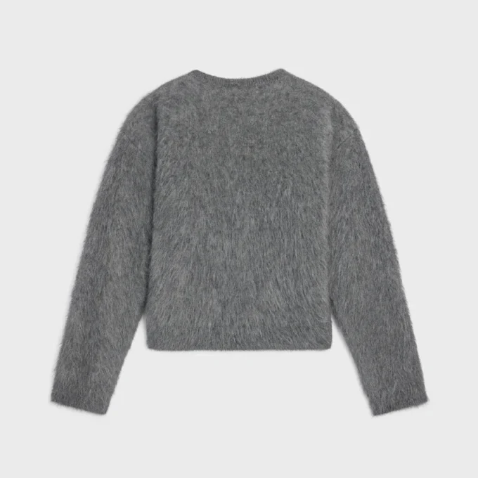 Pullover mit Rundhalsausschnitt aus gebürstetem Mohair Pullover mit Rundhalsausschnitt aus gebürstetem Mohair