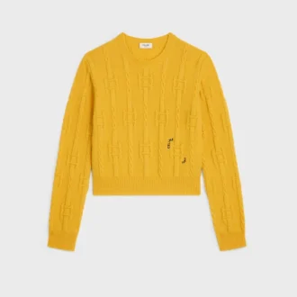 Pullover mit Rundhalsausschnitt aus Ketten-Kaschmir