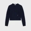 Pullover mit Rundhalsausschnitt aus Ketten-Kaschmir