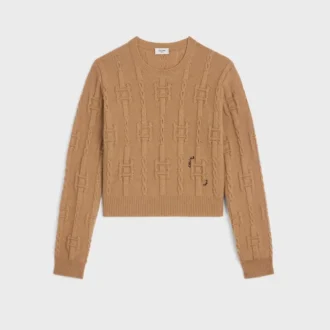 Pullover mit Rundhalsausschnitt aus Ketten-Kaschmir