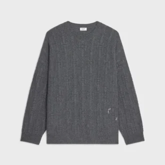 Pullover mit Rundhalsausschnitt aus Ketten-Kaschmir