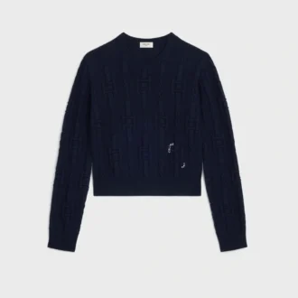 Pullover mit Rundhalsausschnitt aus Ketten-Kaschmir Pullover mit Rundhalsausschnitt aus Ketten-Kaschmir