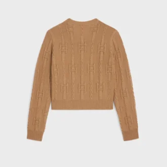 Pullover mit Rundhalsausschnitt aus Ketten-Kaschmir