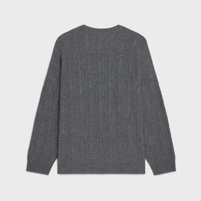 Pullover mit Rundhalsausschnitt aus Ketten-Kaschmir