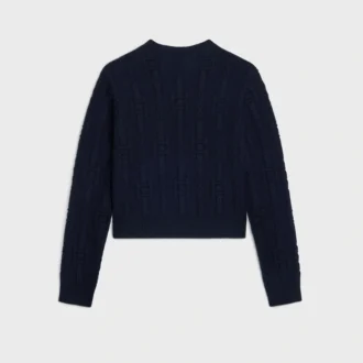 Pullover mit Rundhalsausschnitt aus Ketten-Kaschmir Pullover mit Rundhalsausschnitt aus Ketten-Kaschmir