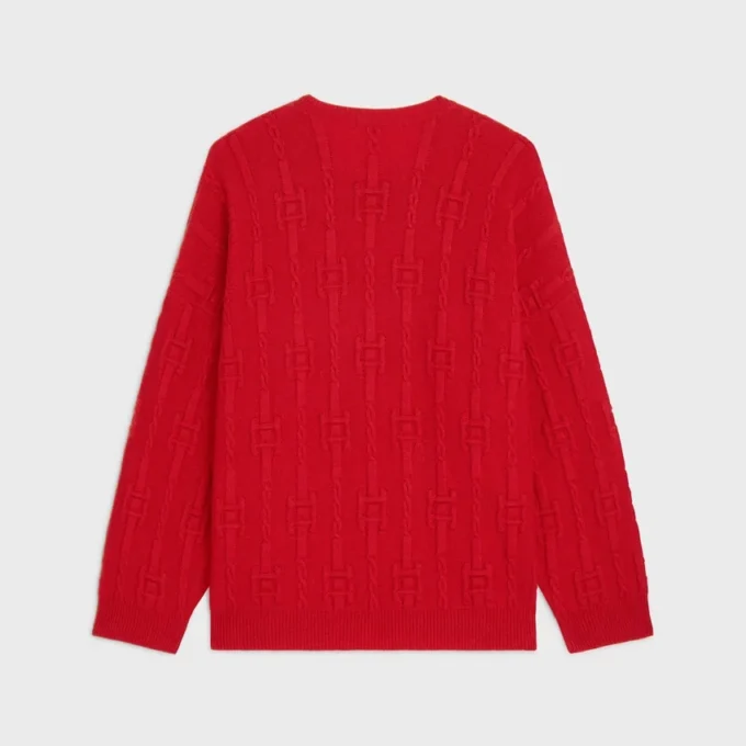Pullover mit Rundhalsausschnitt aus Ketten-Kaschmir