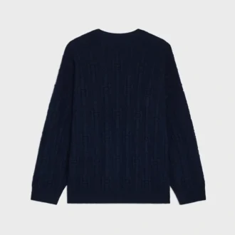 Pullover mit Rundhalsausschnitt aus Ketten-Kaschmir