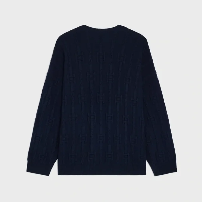 Pullover mit Rundhalsausschnitt aus Ketten-Kaschmir