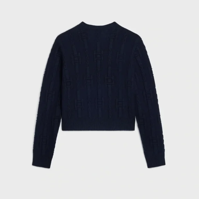 Pullover mit Rundhalsausschnitt aus Ketten-Kaschmir