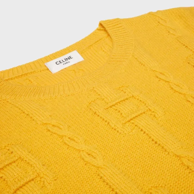 Pullover mit Rundhalsausschnitt aus Ketten-Kaschmir Pullover mit Rundhalsausschnitt aus Ketten-Kaschmir