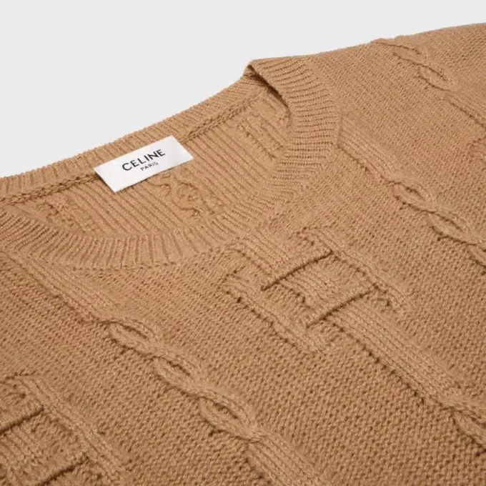 Pullover mit Rundhalsausschnitt aus Ketten-Kaschmir Pullover mit Rundhalsausschnitt aus Ketten-Kaschmir