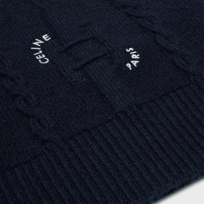 Pullover mit Rundhalsausschnitt aus Ketten-Kaschmir