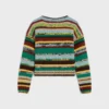 Pullover mit Rundhalsausschnitt aus Mouline-Alpaka und Wolle Pullover mit Rundhalsausschnitt aus Mouline-Alpaka und Wolle