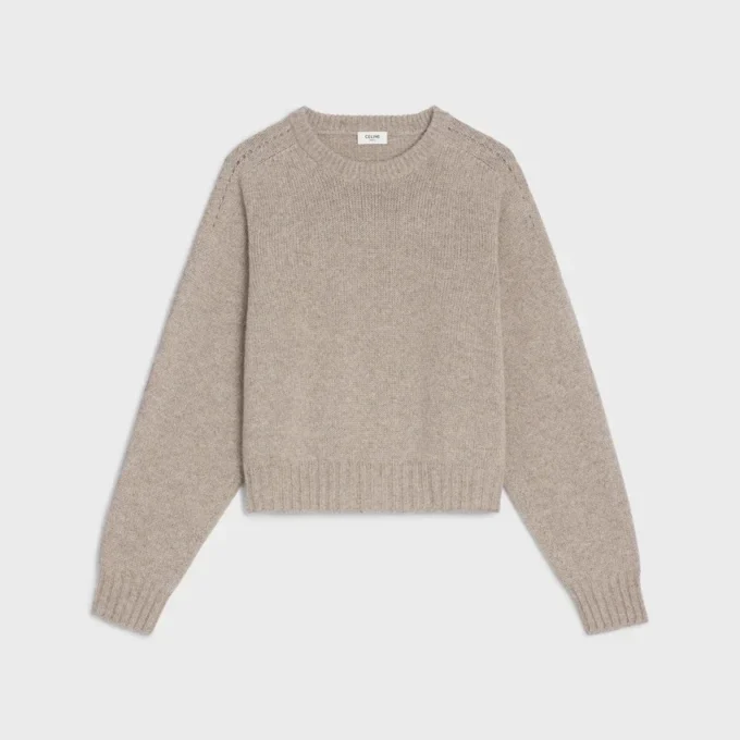 Pullover mit Rundhalsausschnitt aus nahtlosem Kaschmir Pullover mit Rundhalsausschnitt aus nahtlosem Kaschmir