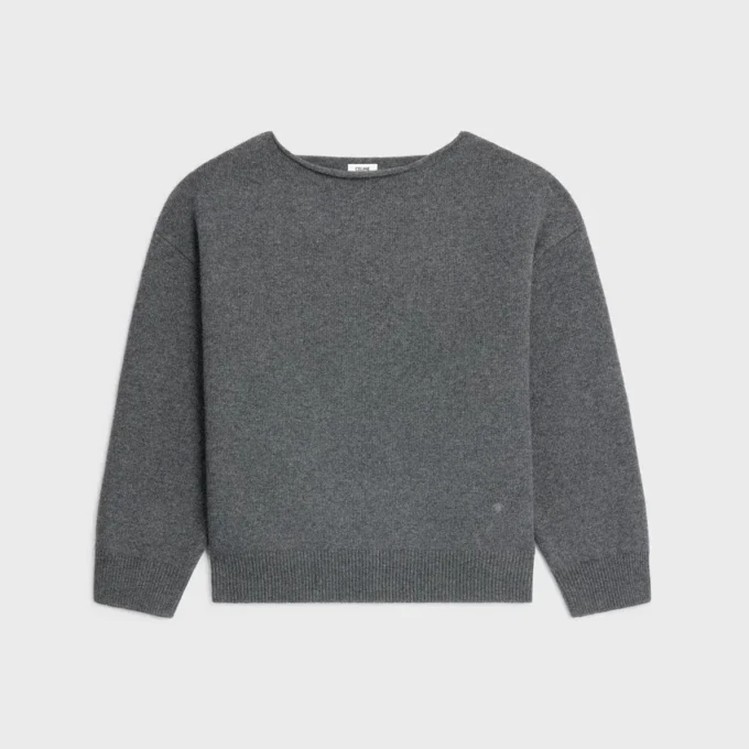 Pullover mit U-Boot-Ausschnitt aus Wolle und Kaschmir