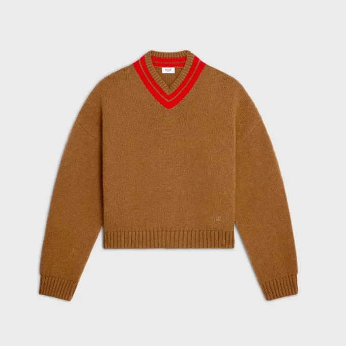 Pullover mit V-Ausschnitt aus Kaschmir