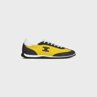 Racer Sneaker aus Nylon, Kalbsveloursleder und Kalbsleder