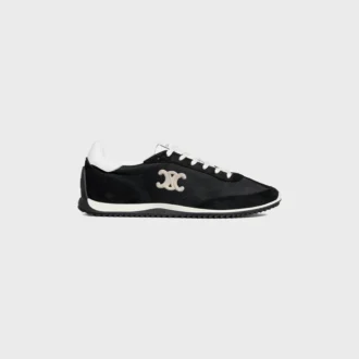 Racer Sneaker aus Nylon, Kalbsveloursleder und Kalbsleder